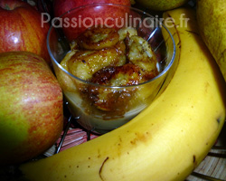 Verrine de bananes caram�lis�es