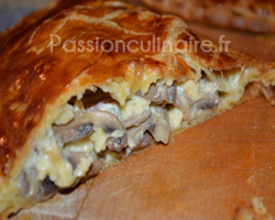 Dartois au jambon, Bleu d'Auvergne et champignons.