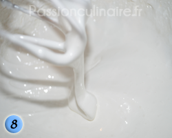 Finalisation de la meringue italienne