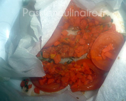 Papillote de lieu noir et ses petits l�gumes