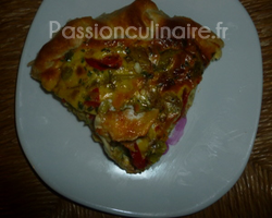 Tarte aux poivrons, poireaux et fromage de ch�vre