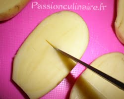 Découpe des pommes de terre
