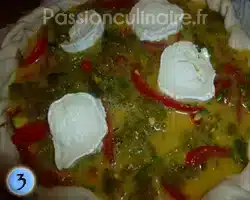 Tarte aux poivrons, poireaux et fromage de chèvre