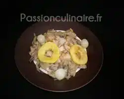 Emincé de poulet sauté façon vallée d’Auge