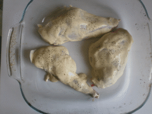 Préparation du lapin à la moutarde